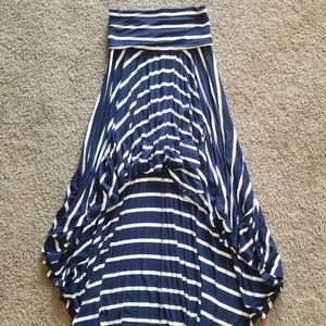 High Low Maxi Skirt/Dress Fold Over Striped